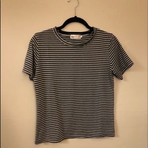 Grey and white striped tee